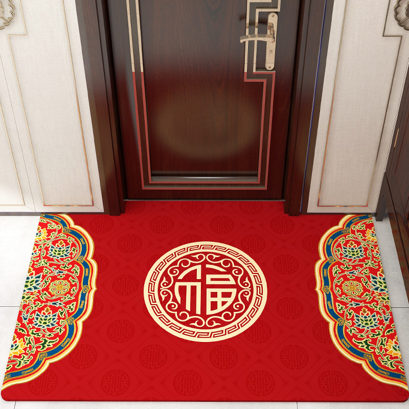 入户门地垫门口进门地毯门垫家用垫子踩脚垫防滑玄关防滑新年红色