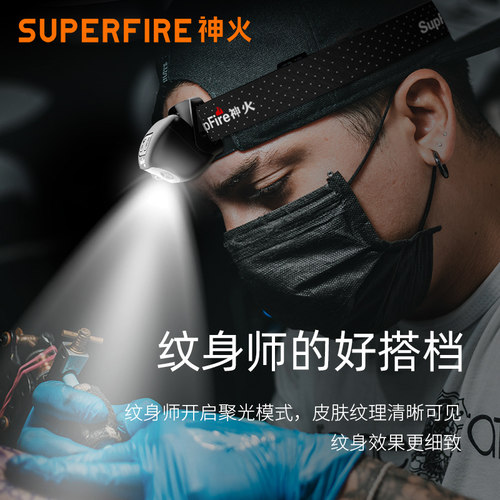 神火纹身采耳修脚头灯