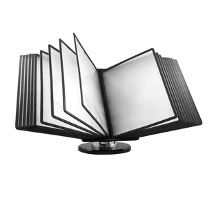 装得快翻页文件架A4桌面旋转翻页架竖式菜单文件多页菜谱台式展示牌横向介绍菜牌报刊宣传挂壁式展示架插页袋