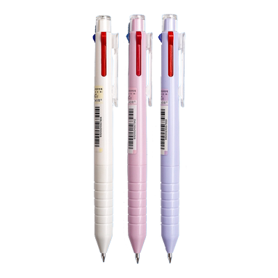 白雪四色中性笔模块笔四合一多功能笔多色标记子弹头学霸笔学生0.5mm黑蓝红绿色按动水笔C11可换笔芯水笔日系