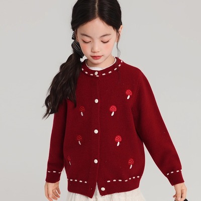 女童开衫毛衣2025春秋新款