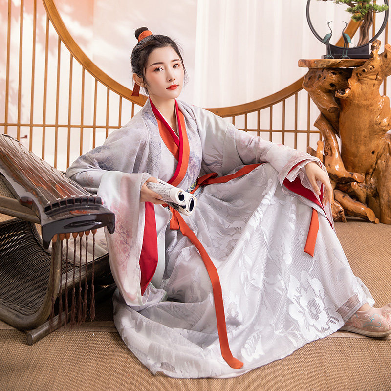 银狐汉服女魏晋风古装交领齐腰襦裙广袖中国风汉服学生春夏季套装