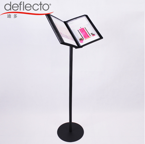 迪多落地式翻页资料架A4活页展示架宣传架菜单牌报刊架菜谱架产品介绍金属落地架商场银行展示用品
