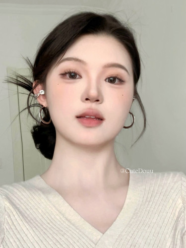 方圆脸显脸小素圈简约扁环大耳圈