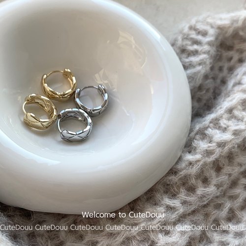 CuteDouu气质菱格日常简约耳环