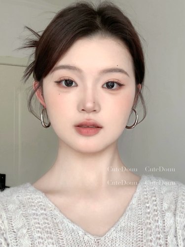 方圆脸天菜4.0耳圈素圈s925银针