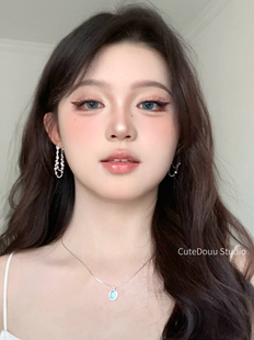 CuteDouu 银海波纹 韩系高级感简约灵动流苏长款耳钉显脸小耳环女