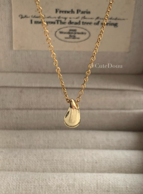 CuteDouu 简约水滴 百搭贵气感水滴项链 冷淡设计感博主同款项链