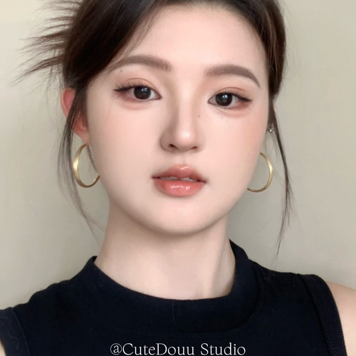 CuteDouu拉丝素环极简小众耳环