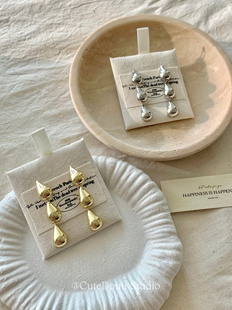 CuteDouu 长期主义 小众复古感金属水滴流苏耳钉 长款气质耳环女