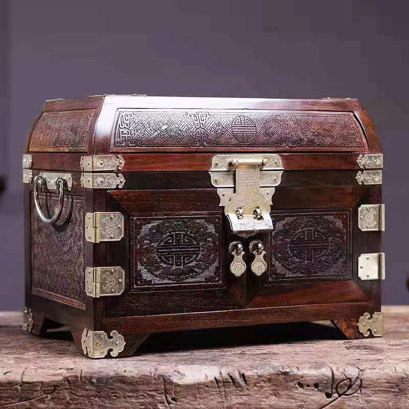 红木首饰盒酸枝实木嫦娥奔月古典中式结婚送爱人礼物珠宝收纳镜箱