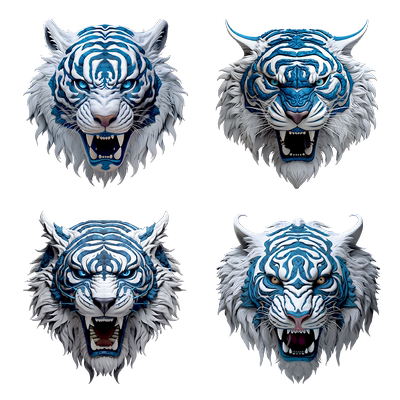 3D立体感虎头反光装饰贴纸