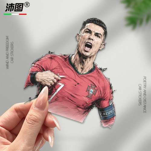 世界杯足球明星葡萄牙7号C罗CR7个性车贴电动车汽车装饰贴划痕贴