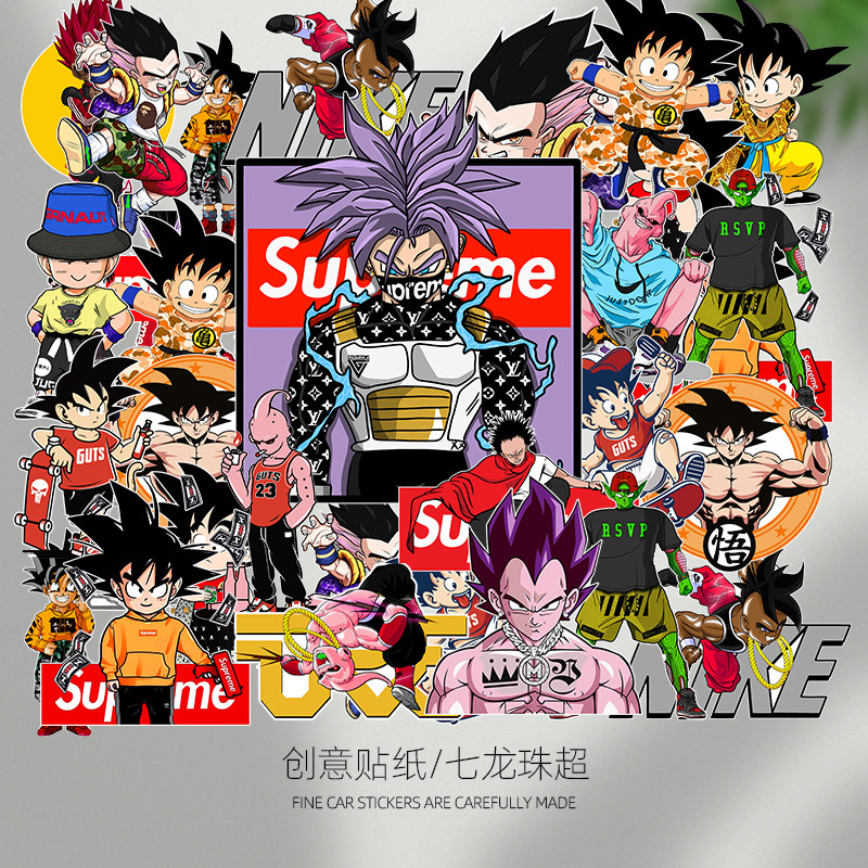 七龙珠动漫魔人布欧创意卡通车贴孙悟空贝吉塔划痕后窗装饰贴纸画