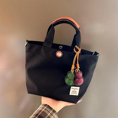 上班杂物小拎袋高级感拉链防水大容量帆布手提斜挎包超轻便托特包