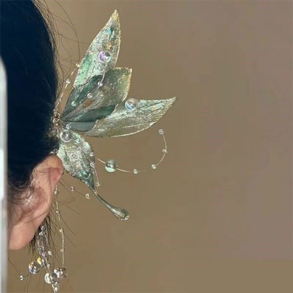 仙气蝴蝶发钗古风发饰女童演出汉服头饰高颜值森系配饰新中式簪子