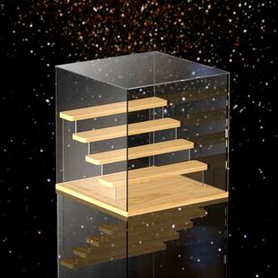 盲盒收纳手办模型阶梯架透明 布鲁可专用展示盒星星人大天使带灯款