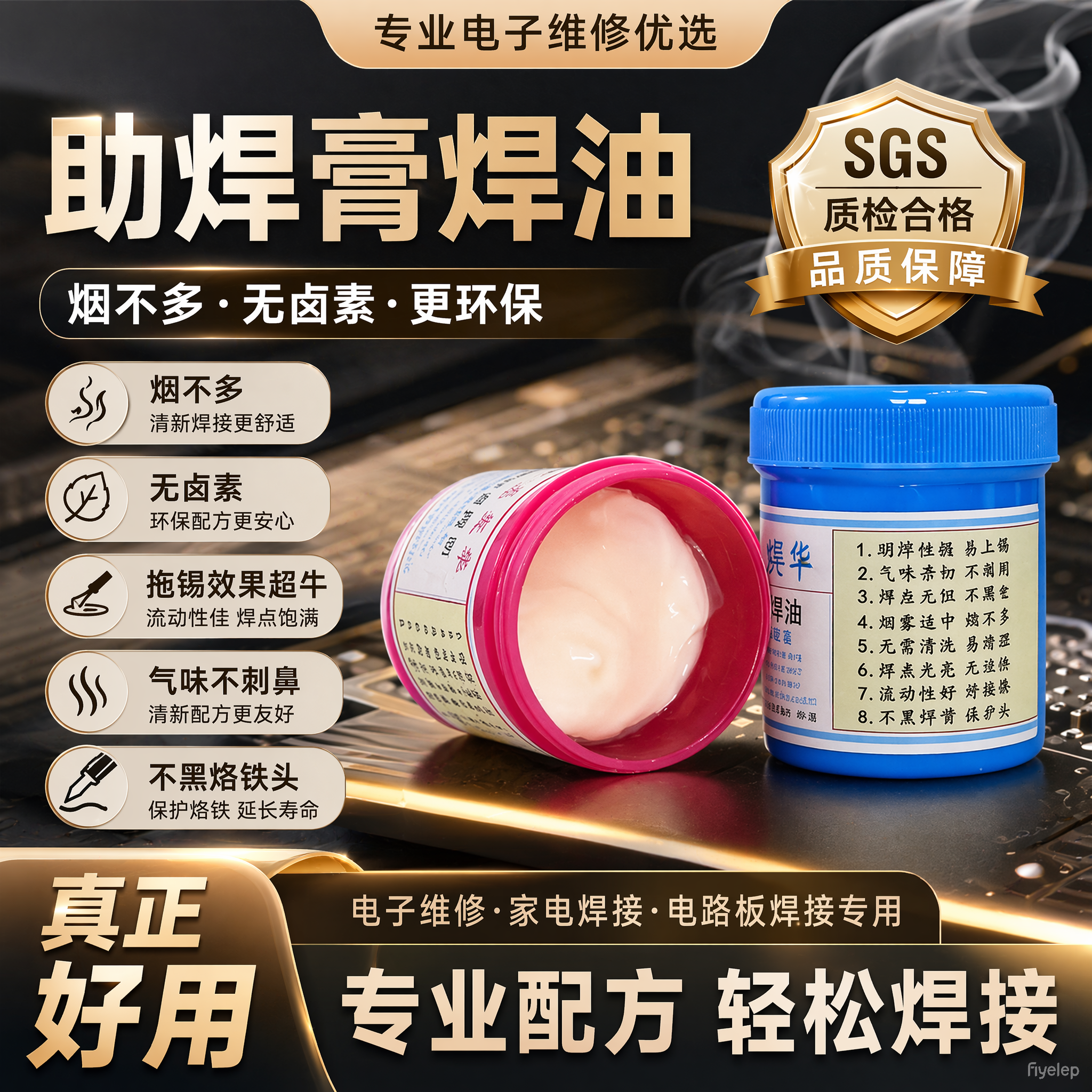 英华助焊剂手机维修焊油BGA助焊膏免清洗焊锡膏电烙铁焊接膏针筒5