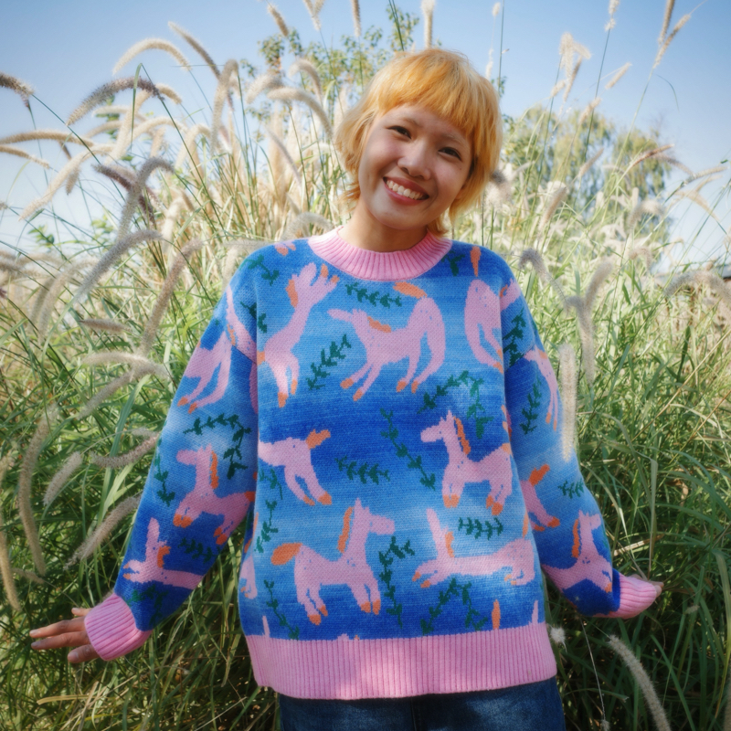 uodycoco冬季提花毛衣设计师款