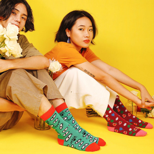 uodycoco随心搭中筒潮袜精梳棉