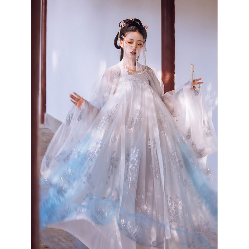 烟雨台澜/樱汉服女中国风齐胸襦裙古装超仙夏季薄款夏季薄款全套