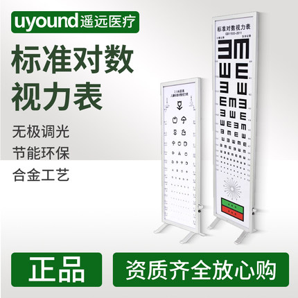 视力表国际标准家用5米E字儿童测眼睛医用超薄led灯箱2.5对数挂图