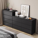 黑色斗柜家用卧室收纳柜大容量简约现代抽屉柜多层储物客厅电视柜