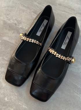 黑色单鞋女夏2025新款春秋鞋子法式绝美玛丽珍女鞋小香晚风平底鞋