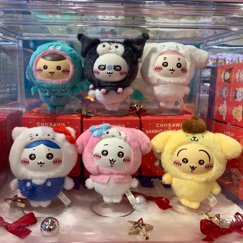 官方正品chiikawa三丽鸥联名系列搪胶毛绒挂件可爱公仔玩偶礼物女