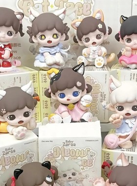 现货正品Zoraa盲盒喵呜猫颜社mini手办潮玩手办可爱公仔玩具摆件