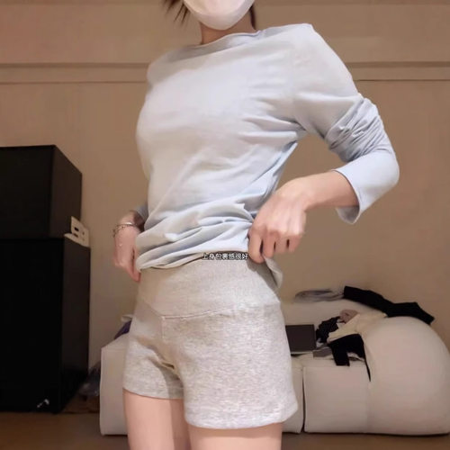 纯色高腰休闲运动短裤女