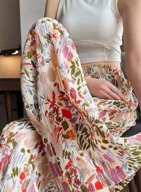 Wide leg pants for women's summer new style沙滩裤高腰2024夏
