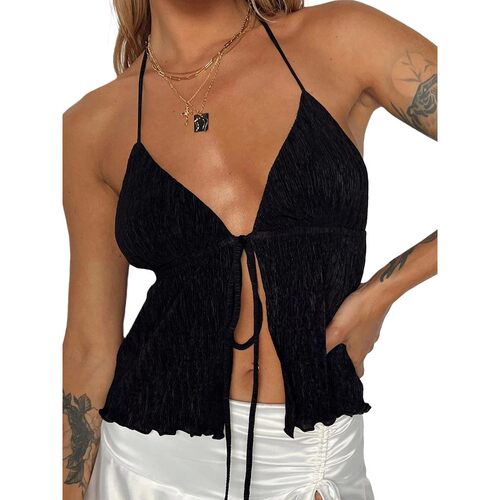 European and American tank top with drawstring吊带背心带抽绳