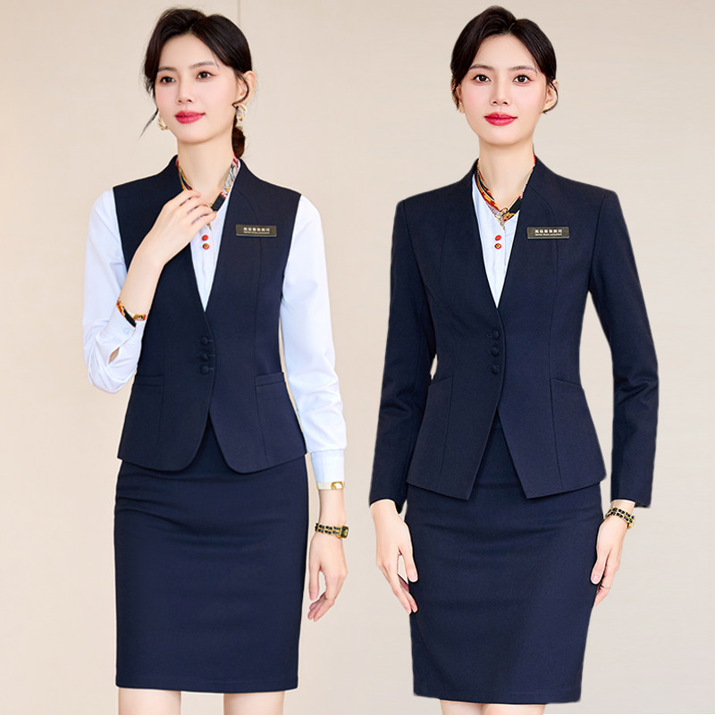 职业西装马甲套装女气质医美接待美容师珠宝店酒店前台工作服工装