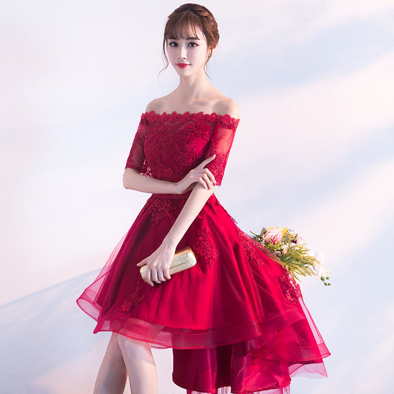 新娘敬酒服2019夏季新款结婚红色婚纱宴会端庄优雅修身显瘦晚礼服|msdalam kategori Butik wanita / wanita, perkahwinan/Cheongsam/pakaian, perkahwinan - dari Buy2taobao.com untuk memberikan perkhidmatan ejen Taobao profesional membeli