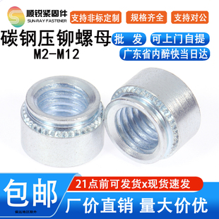 M2.5M3M4M5M6M8M10M12 压铆螺母压板镀锌压卯花齿铆钉钣金螺丝S