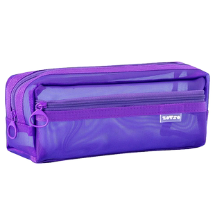 双层笔袋网纱透明大容量拉链袋子男孩女学生初中生创意铅笔盒考试专用简约中考高考用高颜值流行文具盒铅笔袋