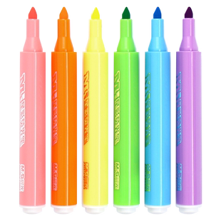 晨光荧光笔标记学生用记号笔彩色笔大容量手账笔标书考研划重点背书神器水彩笔荧光闪粉银光夜光笔