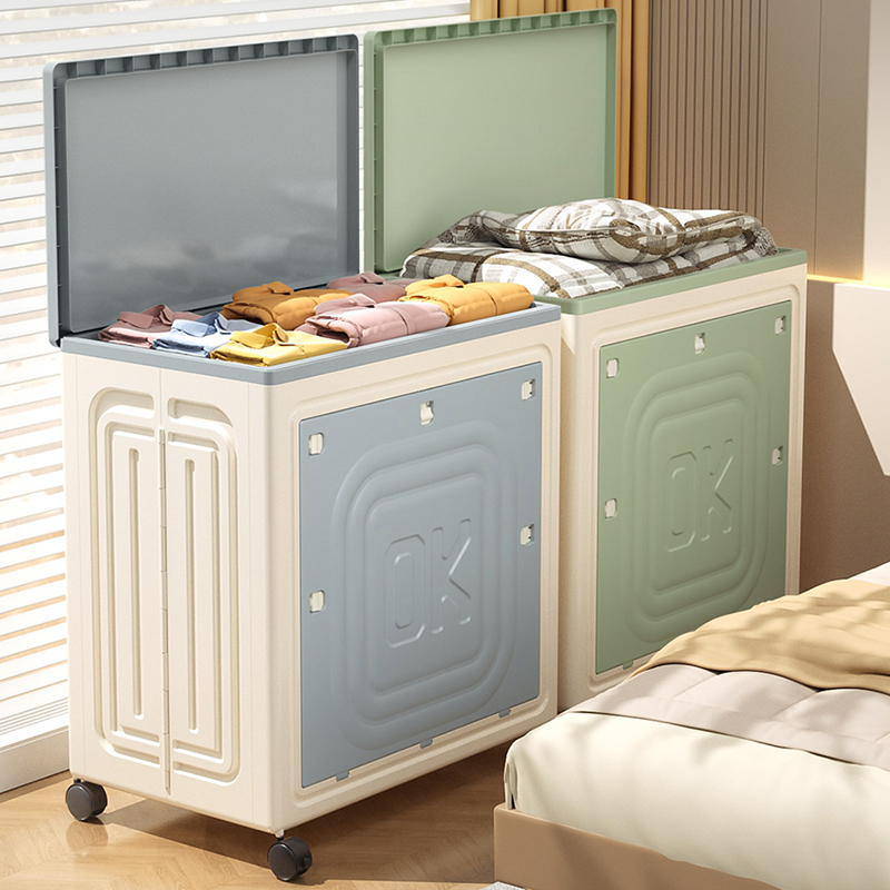衣服收纳箱大容量超大家用翻盖带轮整理箱折叠衣物被子专用储物柜