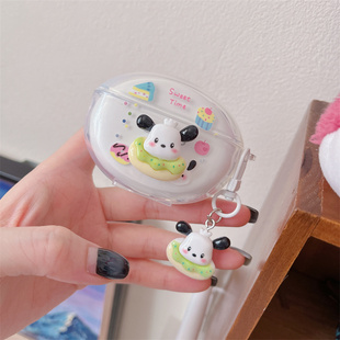 日韩卡通立体帕恰狗粉色爱心适用荣耀Earbuds X7蓝牙耳机套honor荣耀earbudsx7保护壳粉色花朵布KT猫少女小熊