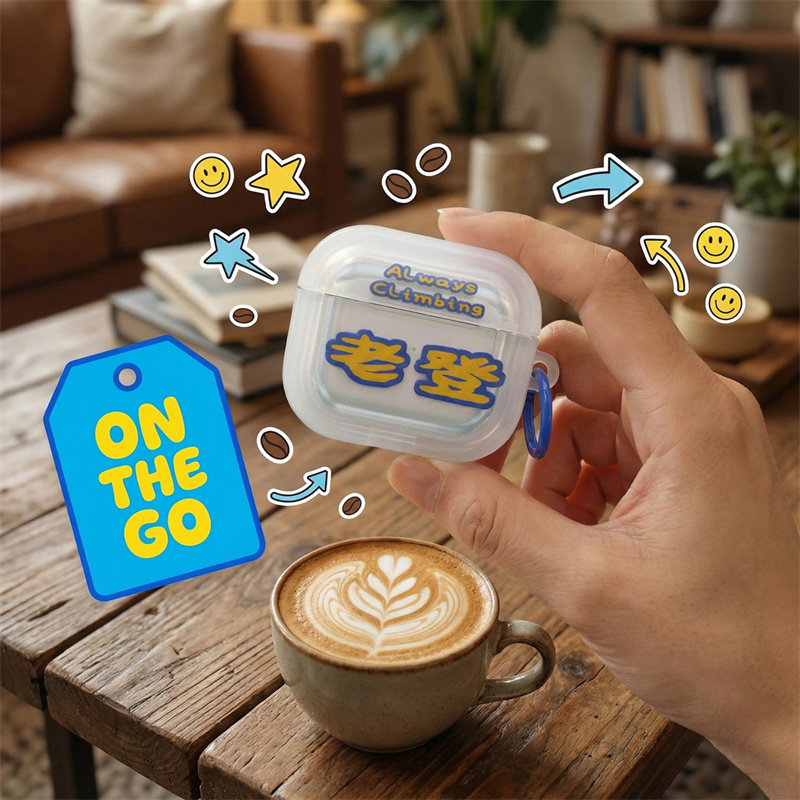 创意恶搞文字老登适用airpods4代耳机套苹果1/2/3三代AirpodsPro第二代保护壳Pro3降噪版软相框透明情侣防摔