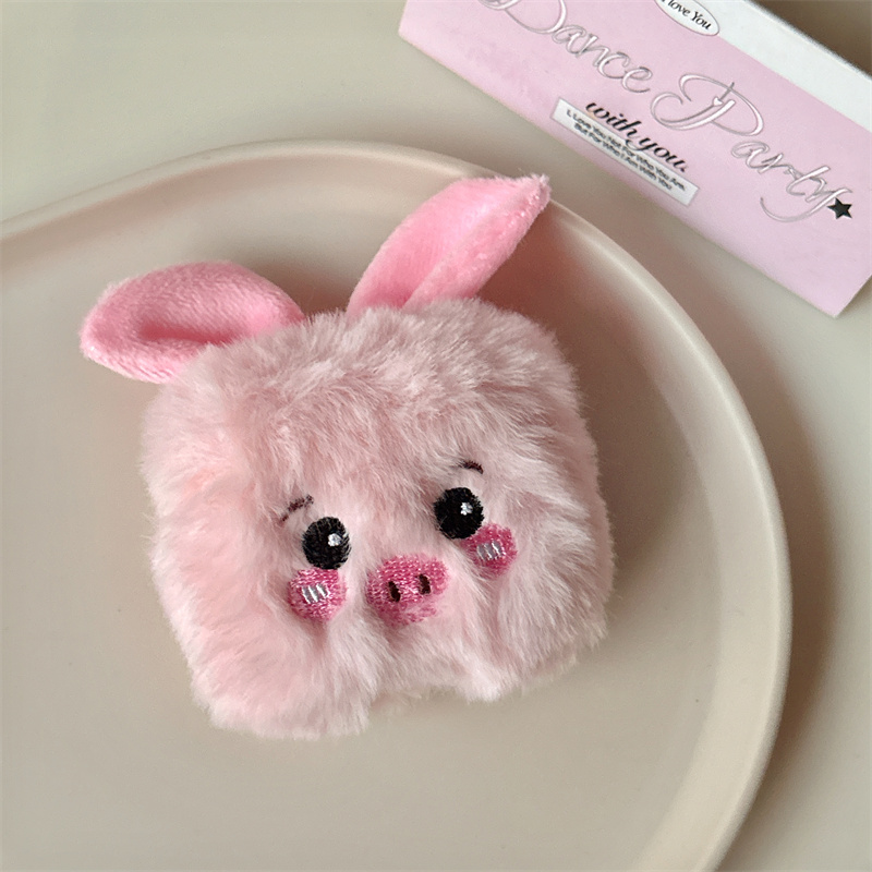 卡通毛绒萌系立体粉色小猪适用airpods4代耳机套2/3三代airpodsPro第二代保护壳苹果蓝牙耳机套Pro2秋冬女软