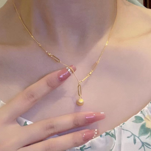 微奢妙珠女款黄金项链
