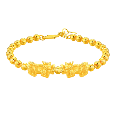 硬金转运珠皮丘女款貔貅手链