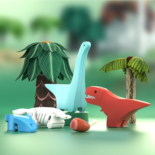 恐龙拼插玩具哈福积木组装