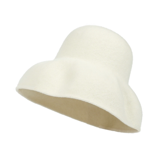 赫本风帽子大檐帽女秋冬毛呢黑色礼帽纯羊毛盆帽女秋冬法式礼帽女