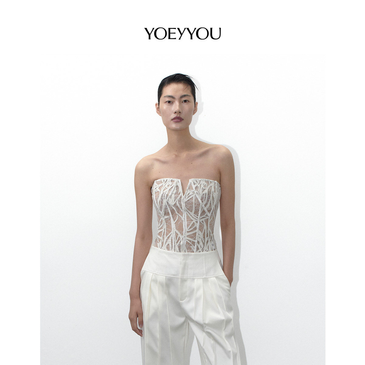YOEYYOU束身抹胸蕾丝上衣
