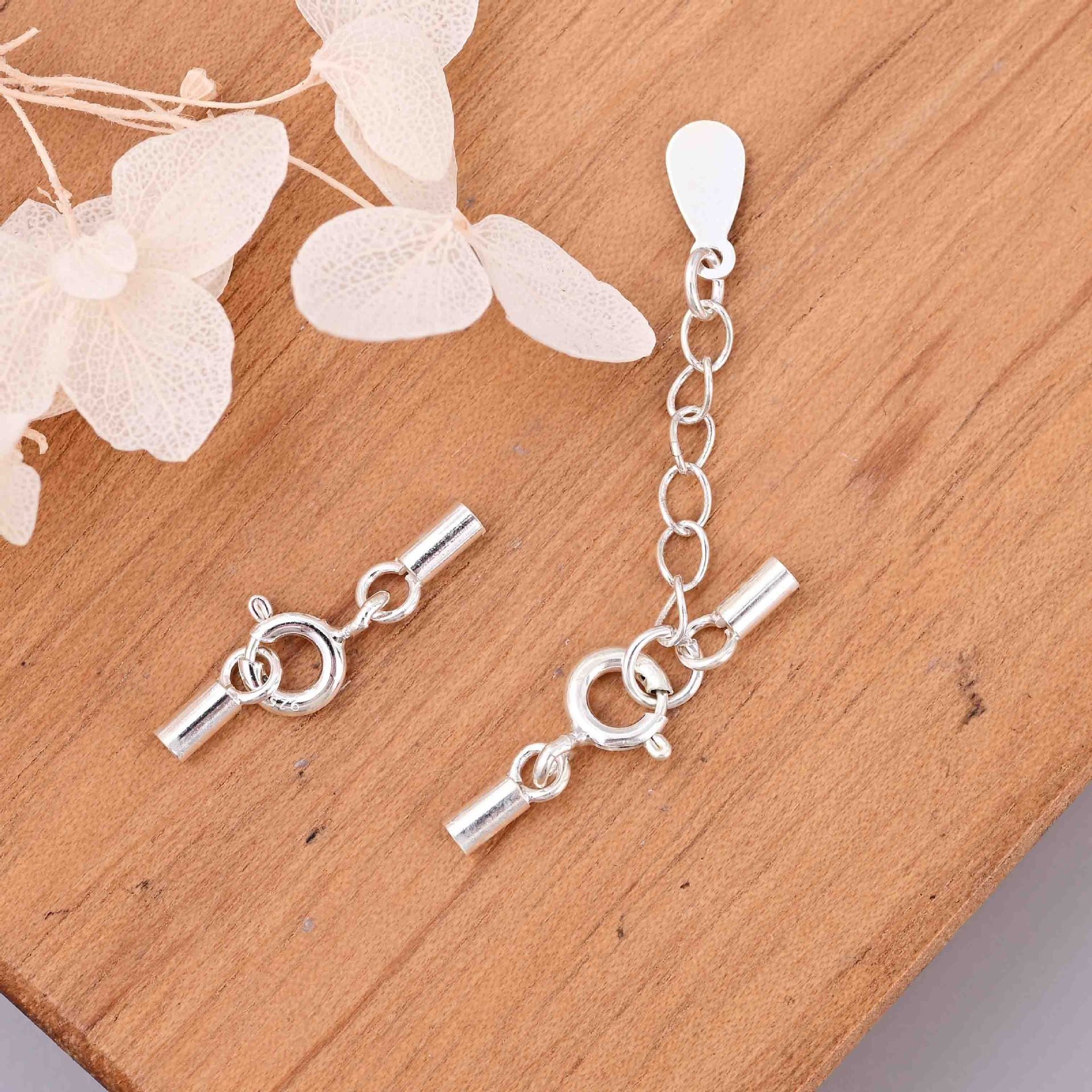 S925纯银小号粘皮绳延长链圆形弹簧扣 素银管扣DIY手串连接扣配件,饰品/流行首饰/时尚饰品新,银饰配件,淘宝优惠券,粉丝福利购,淘宝优惠卷