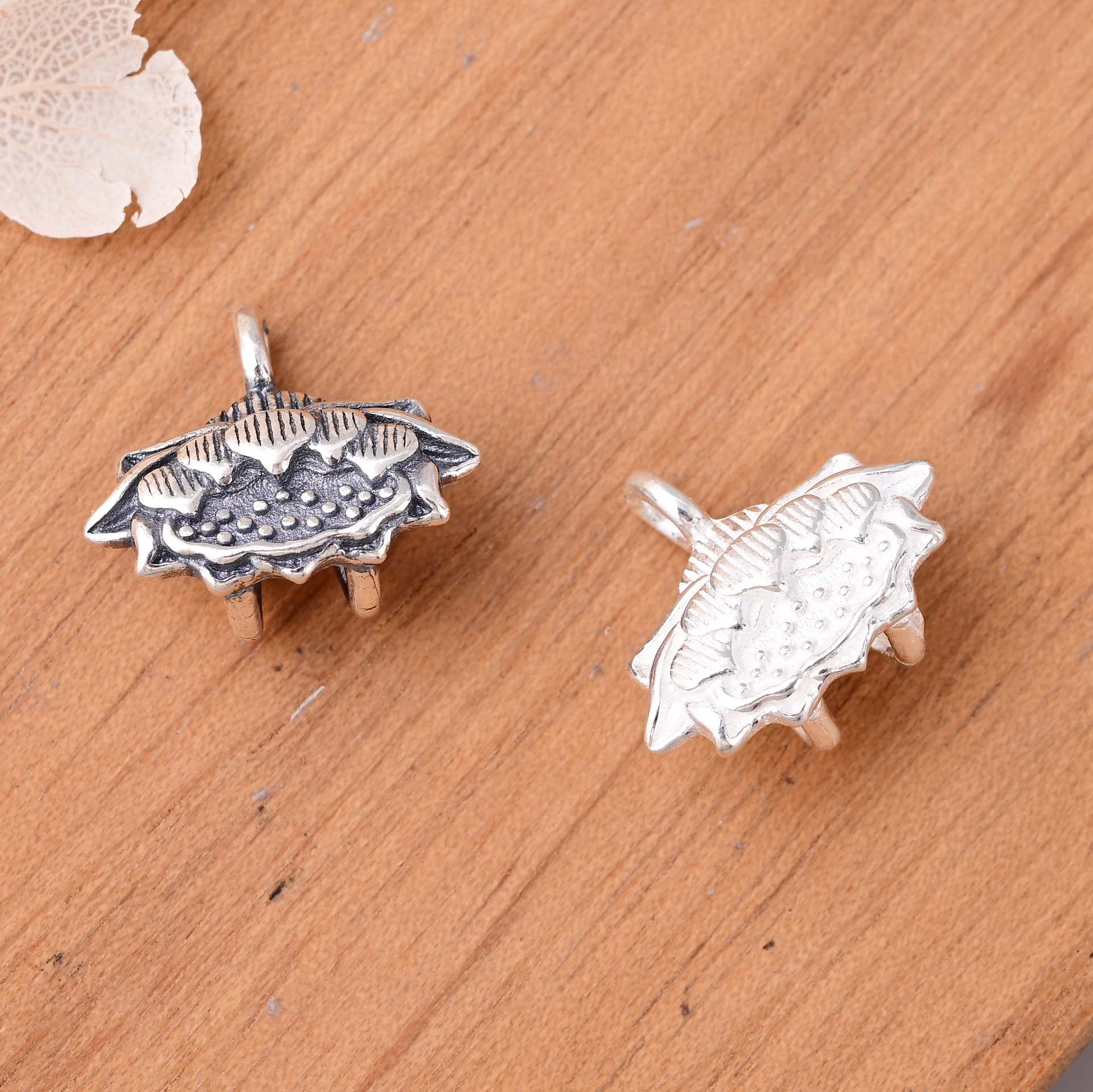 S925纯银莲花多用款吊坠 民族风藏式黑白挂件DIY串珠穿绳项坠配件,饰品/流行首饰/时尚饰品新,银饰配件,淘宝优惠券,粉丝福利购,淘宝优惠卷