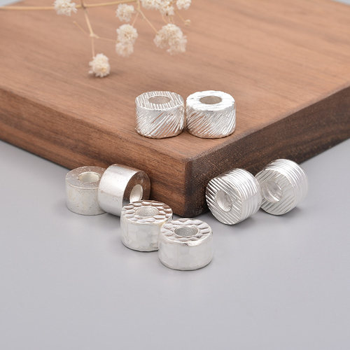 S925手工银中号圆柱隔珠